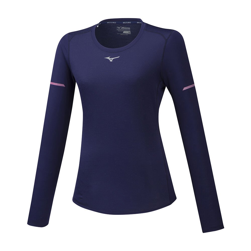 Camiseta Mizuno Running BT Mesh LS - Mulher - Roxo - LZNCY4573